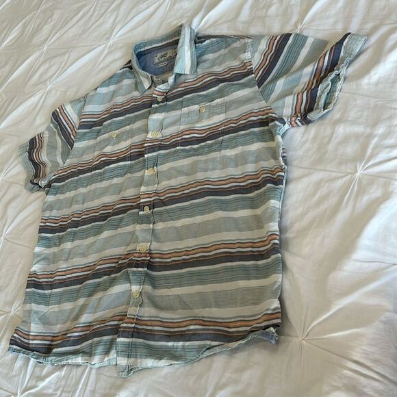 Grayers Clothiers Men's Light-Colored Short Sleeves Stripe Button-Up Shirt XXL - Picture 1 of 7